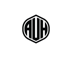 AUH logo design vector template