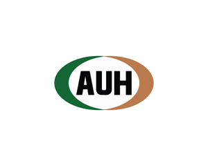 AUH logo design vector template
