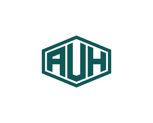 AUH logo design vector template