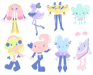 Fashionable Elementary Pop Art Character Pastel Color png