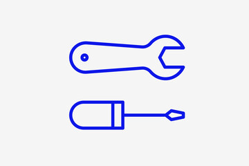 working tools illustration in line style design. Vector illustration.	