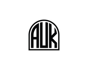 AUK logo design vector template