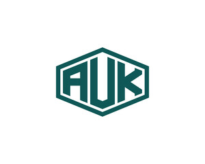 AUK logo design vector template