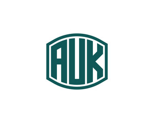 AUK logo design vector template