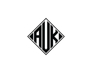 AUK logo design vector template