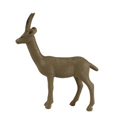 Plastic deer toy, isolated on white background.