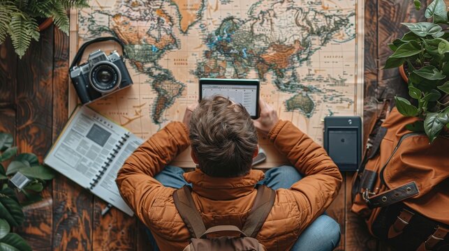 A consultant traveling to client sites with essential travel gadgets