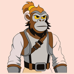 Hand drawn nft style ape illustration