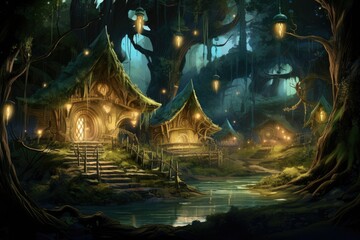 Enchanted Woods: Exploring the Elven Realm - obrazy, fototapety, plakaty