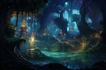 Elven Magic: Within the Enchanted Woods - obrazy, fototapety, plakaty