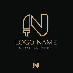 Vector Graphic Design Letter N Logo Meat Cutter Logo Design