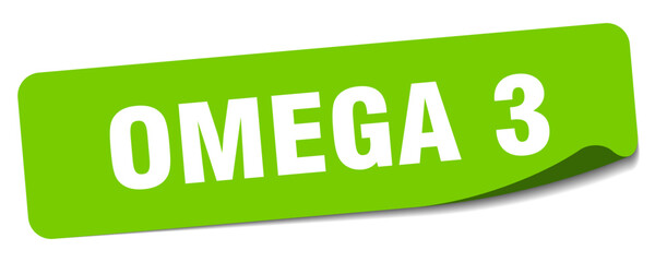 omega 3 sticker. omega 3 label