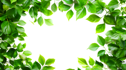 Leaf frame on transparent background