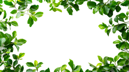 Leaf frame on transparent background