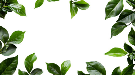 Fototapeta premium Leaf frame on transparent background