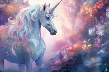 Reverie Among Ethereal Unicorns in the Meadow