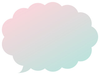 吹き出しのイラスト18【パステルカラーの2色グラデーション（ピンク・緑）】