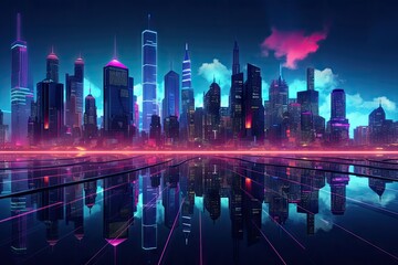 Urban Symphony: Neon Lights and Techno Pulse