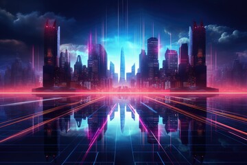 Beats of the Future: Neon Cityscape Techno Vibes