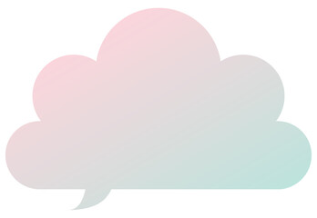 吹き出しのイラスト22【パステルカラーの2色グラデーション（ピンク・緑）】