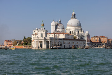 Fototapeta na wymiar View from Canal of San Marco to Punta della Dogana and Salute in Venice