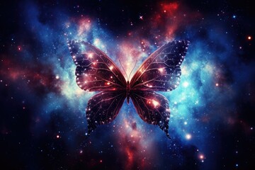Cosmic Journey: Butterfly Nebula Elegance Revealed - obrazy, fototapety, plakaty