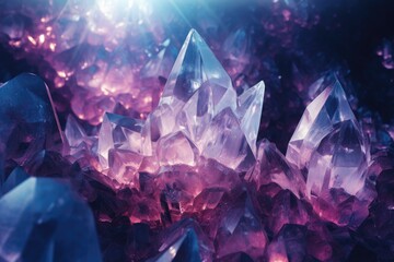 Venture into Radiance: Crystal Caves Illumination - obrazy, fototapety, plakaty