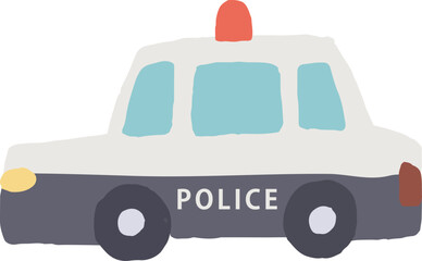 パトカーの手描きイラスト © mayu.