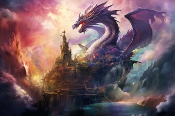 Journey into the Mystical Dragon's Den - obrazy, fototapety, plakaty