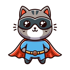 Naklejka premium cartoon icon character cute cat hero