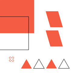 Abstract memphis geometric shape background