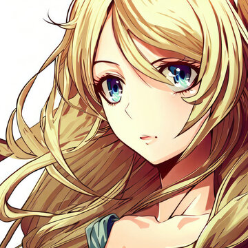 Anime blond woman
