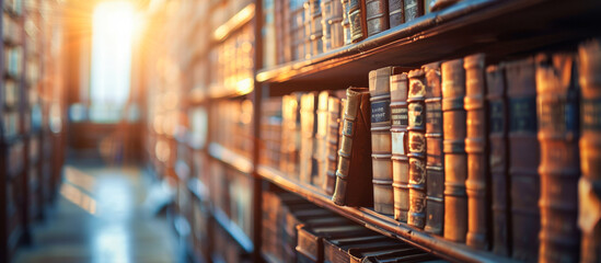 vintage historic books library. book day concept background