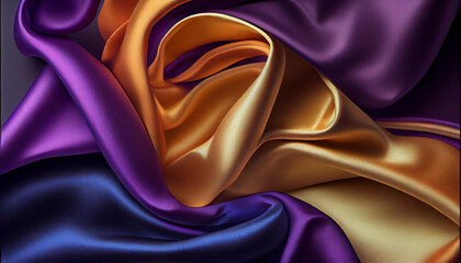 Abstract beautiful silky chiffon texture, luxury liquid wavy satin cloth, soft fabric. Generative AI