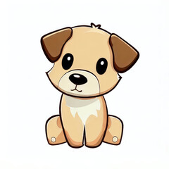 Cute dog cartoon character sitting