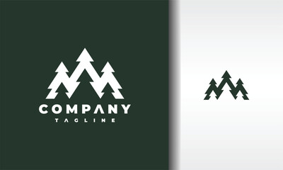 simple evergreen trees logo