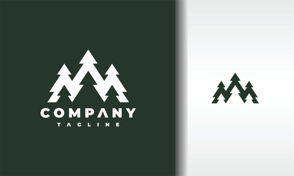 simple evergreen trees logo