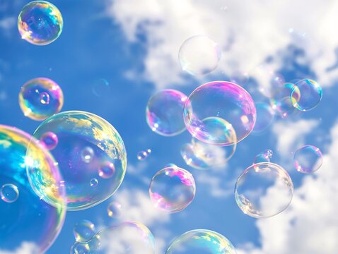a group of bubbles in the sky