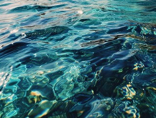 Fototapeta na wymiar Blue water sea surface.