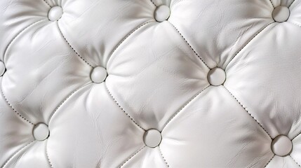 a close up of a white leather upholstery