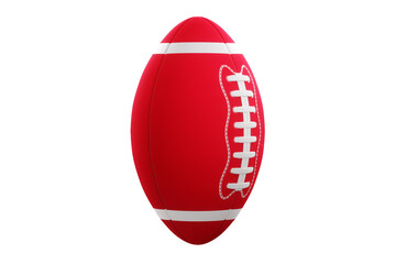 American football ball red and white style isolate on a white background. Playoff games, professional championship. Sports, design. 3D renderer.