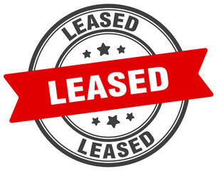 leased stamp. leased label on transparent background. round sign