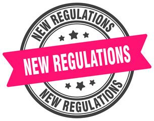 Obraz premium new regulations stamp. new regulations label on transparent background. round sign