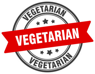 vegetarian stamp. vegetarian label on transparent background. round sign