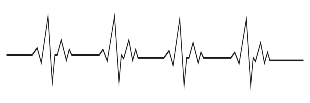 Black heartbeat line icon.  vector file  illustration. 