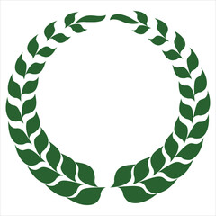 Laurel wreath victory icon set. circular laurel foliate, wheat and oak wreaths depicting an award, achievement, heraldry, nobility on white background. Emblem floral greek branch flat style. EPS 10