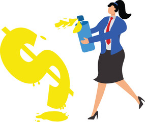 Woman With Spray Paint Can And Ink