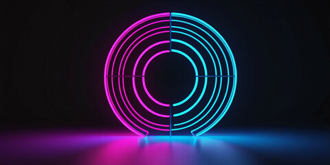 Obraz premium Abstract 3d glowing lines, black background. Digital illustration.