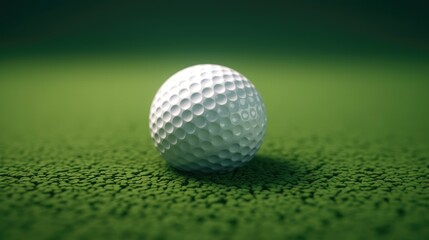 Golf ball in a cup on a green background.