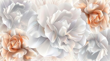 Elegant pale roses in a digital illustration